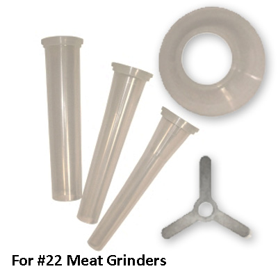 4/5 and 1-1/5 3/8 10-20-30mm #22 Set Of Three Plastic Grinder Stuffing Tube